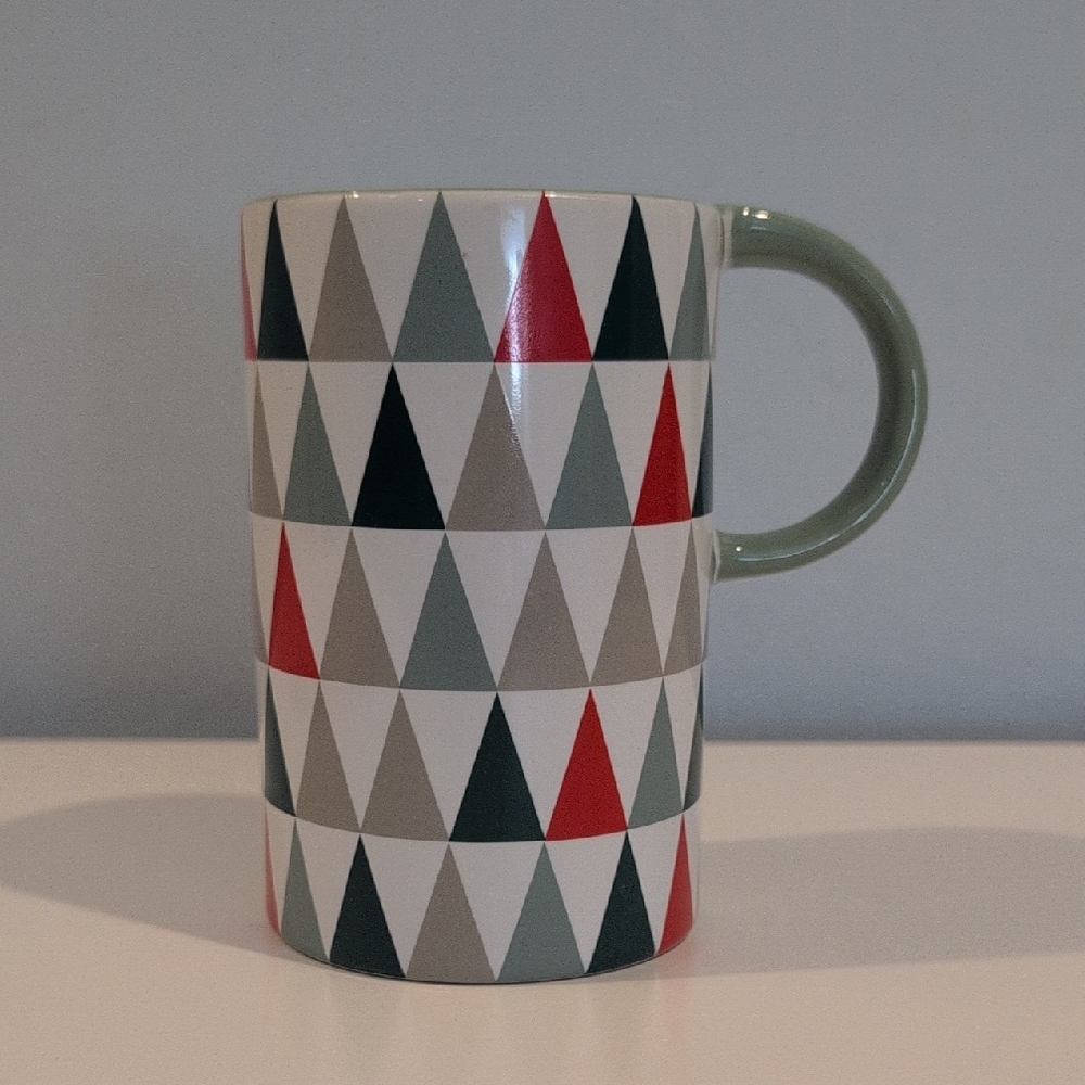 Starbucks 2017 Tall Holiday Geometric Trees Ceramic Coffee Mug